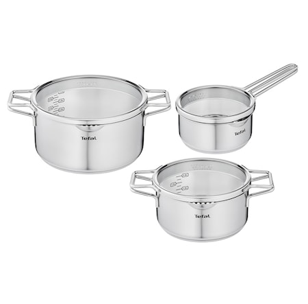 Nordica 6 osainen patasetti Kattila 1,5L, Pata 3 L, Pata 5 L kaikki sis. lasikannen