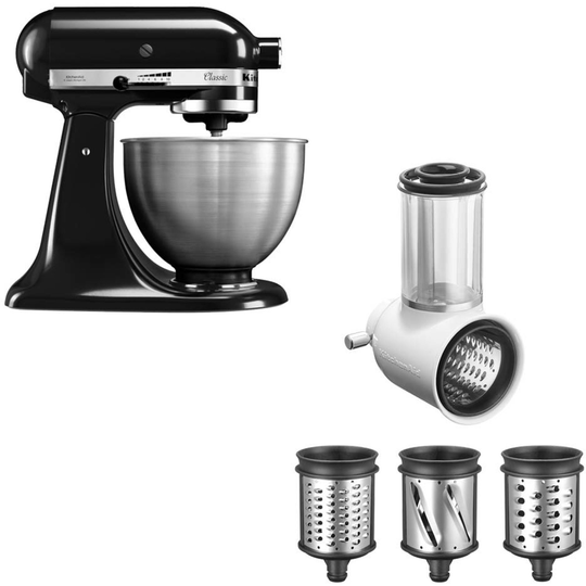 KitchenAid Classic-yleiskone (musta) + vihannessilppuri