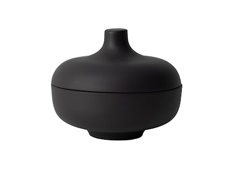 Sand Kannellinen Kulho M Ø 12 cm Kivitavara Musta