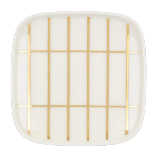 Marimekko Tiiliskivi lautanen 10 x 10 cm Valkoinen-beige