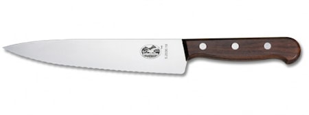 Kokkiveitsi, aaltosärmäinen, 25 cm, ruusupuu