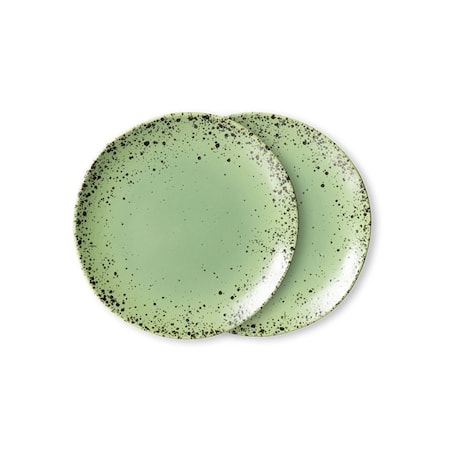 70s Kiwi Lautanen 2-pakkaus 17,5 cm Keramiikka Vihreä