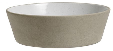 Stoneware kulho, beige/valkoinen, L