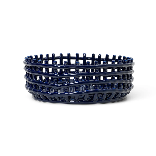 ferm LIVING Ceramic punottu kulho Blue