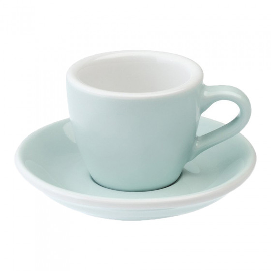 Espresso kuppi ja lautanen Loveramics Egg River Blue, 80 ml