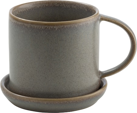 Muki Ja Lautanen Keraaminen 7 cm Harmaa