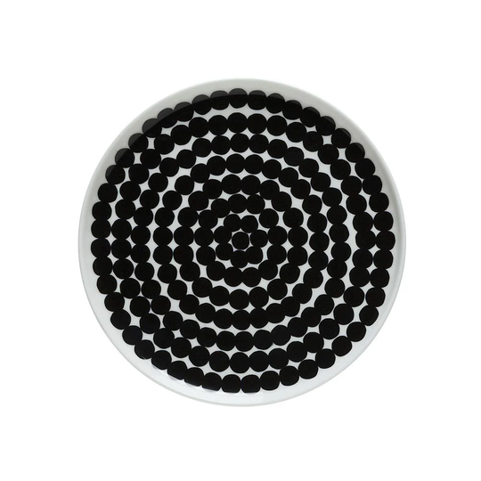 Marimekko Räsymatto lautanen Ø 20 cm musta-valkoinen