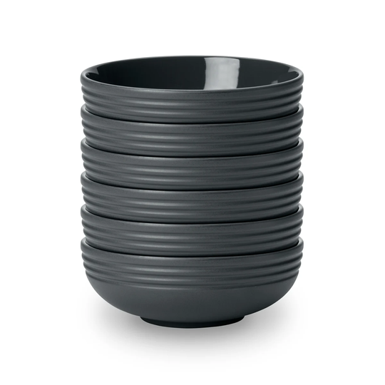 NJRD Lines-kulho Ø 16 cm, 6 kpl, tummanharmaa tummanharmaa