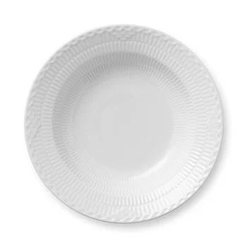 Royal Copenhagen White Fluted Half Lace syvä lautanen Ø 21 cm