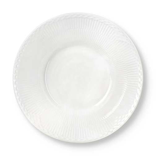 Royal Copenhagen White Fluted Half Lace syvä lautanen Ø24 cm