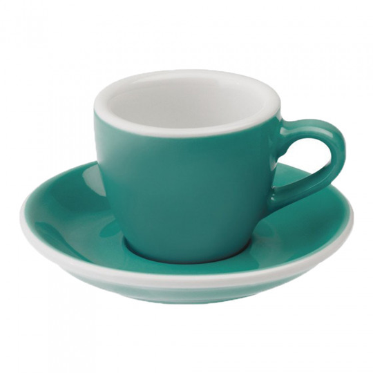 Espresso kuppi ja lautanen Loveramics Egg Teal, 80 ml