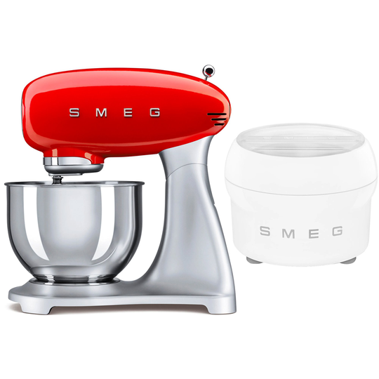 Smeg Yleiskone, jossa jäätelökone, punainen/teräs