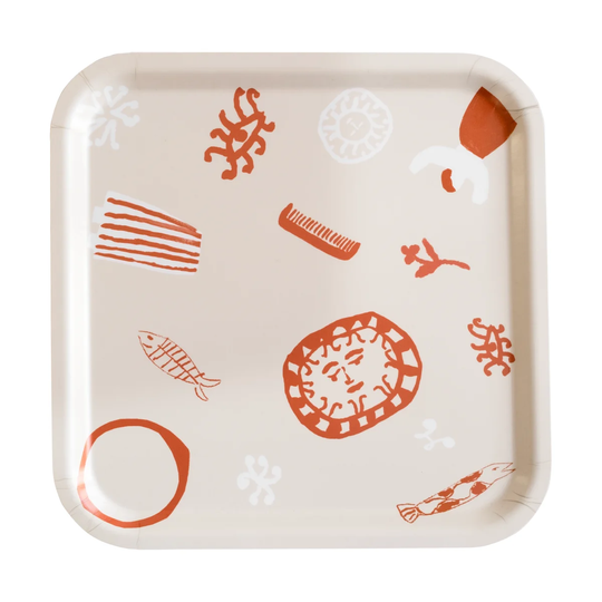 Fine Little Day Figures tarjotin 32 x 32 cm White-Red