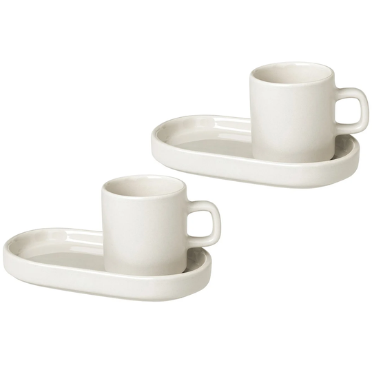 blomus Pilar-espressokuppi ja lautanen 2-pack Moonbeam