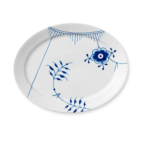 Royal Copenhagen Blue Fluted Mega soikea lautanen Ø 33 cm