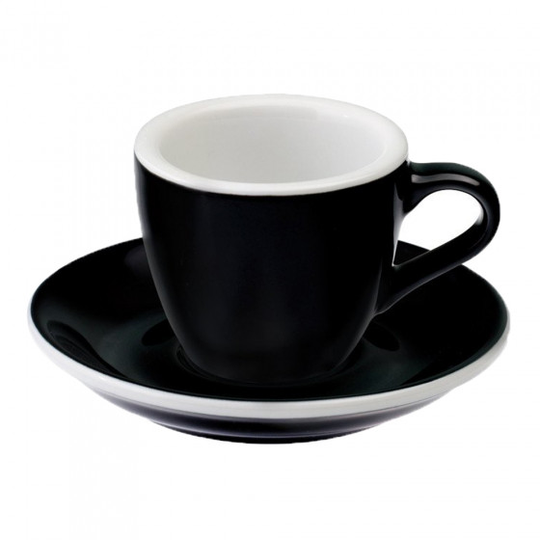 Espresso kuppi ja lautanen Loveramics Egg Black, 80 ml