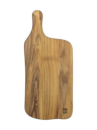 Raw teak wood -leikkuulauta 43 x 19 x 1,5 cm