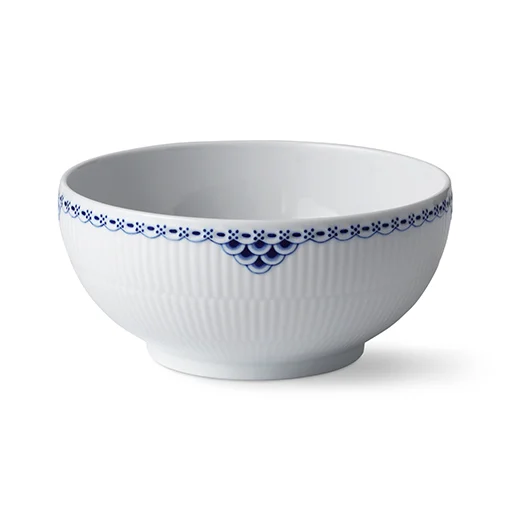 Royal Copenhagen Princess kulho, 18 cm Valkoinen-sininen