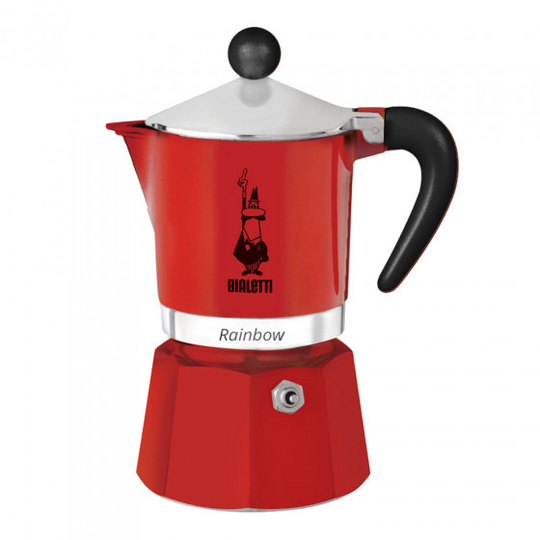Mutteripannu Bialetti Moka Rainbow 3-cup Red