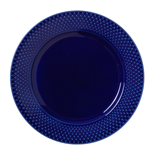 Lyngby Porcelæn Rhombe lautanen Ø 23 cm Tummansininen