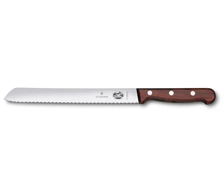Leipäveitsi puukahvalla, 21 cm saarnia