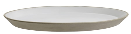 Stoneware lautanen, beige/valkoinen