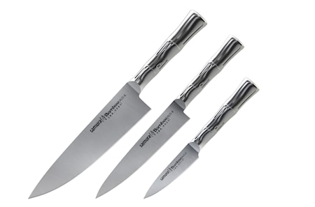 BAMBOO ?hef's Essential Knife Set: Paring knife, Utility knife, Chef