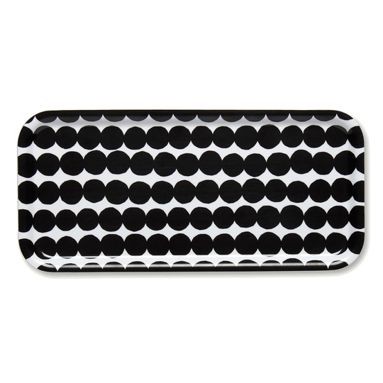 Marimekko Räsymatto tarjotin 15x32 cm Musta-valkoinen