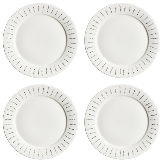 Scandi Living Fårsvingel lautanen 28 cm 4-pakkaus valkoinen