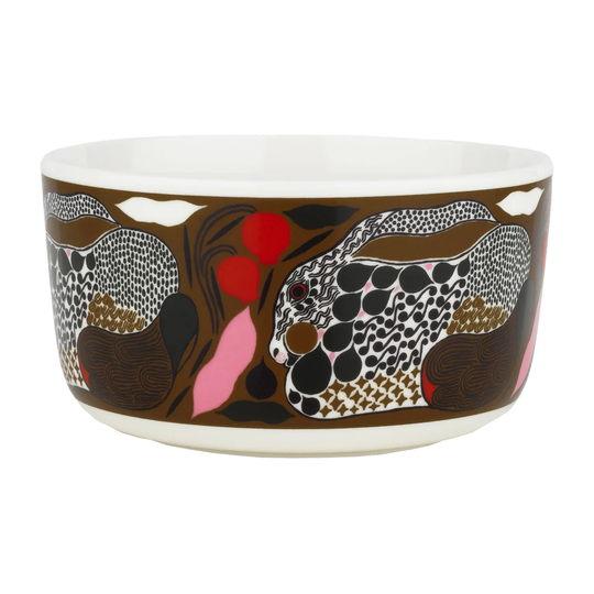 Marimekko Rusakko kulho 50 cl valkoinen-ruskea-vihreä-punainen
