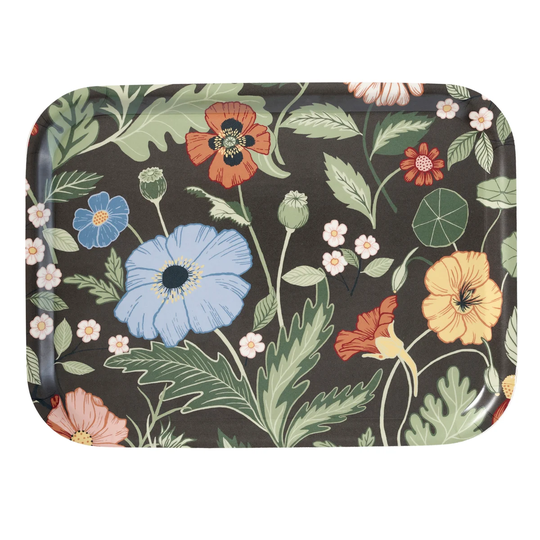 Klippan Yllefabrik Bloom tarjotin 20x27 cm Asfaltti