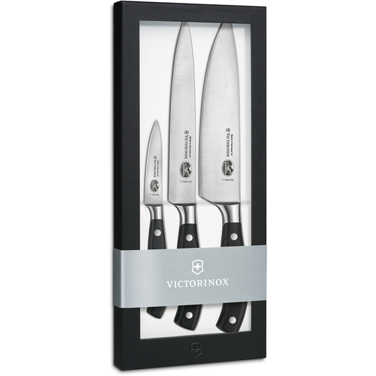 Victorinox Grand Mâitre -veitsisarja, kolme mustaa veistä