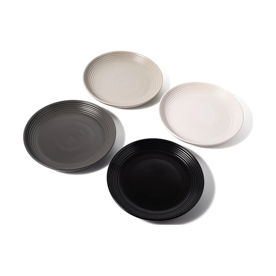 Vargen & Thor Bistro lautanen Ø 25 cm 4-pakkaus Valkoinen, hiekanharmaa, antrasiitti, musta