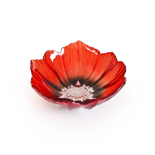 Målerås glasbruk Poppy kulho pieni Punainen-musta