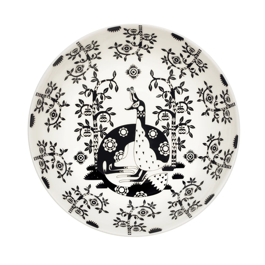 Iittala Taika syvä lautanen 22 cm musta kuvioitu