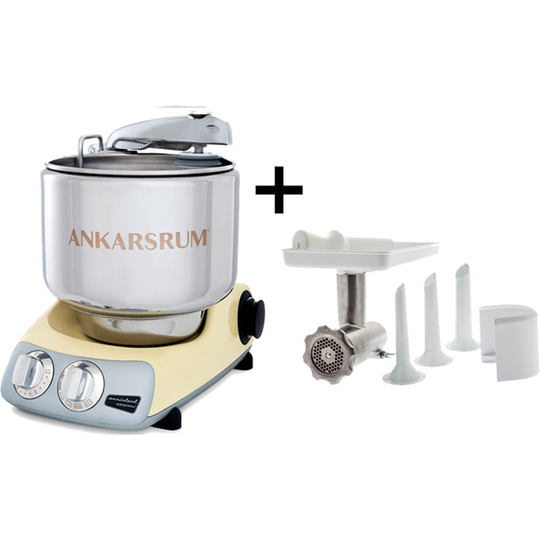 Ankarsrum Assistent AKM 6230 -yleiskone + lihamylly, creme