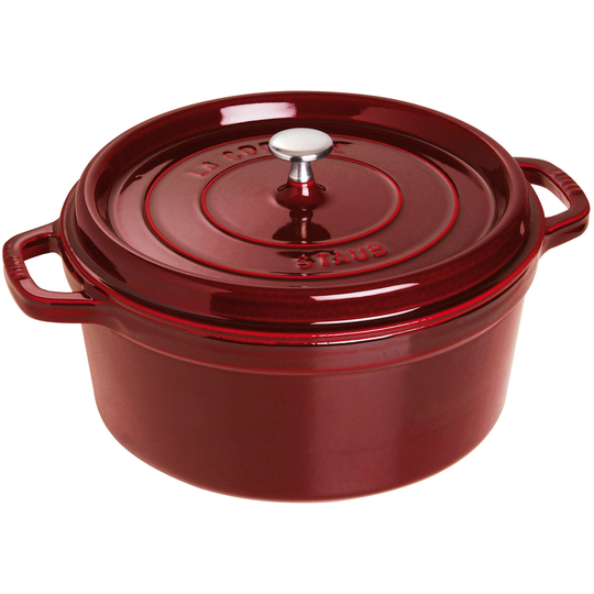 Staub Pyöreä kattila 28 cm 6,7 L, granaattiomena