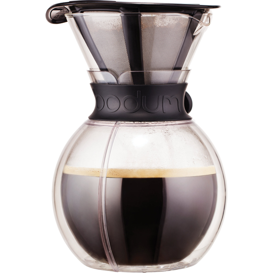 Bodum Pour over -kahvinkeitin, kaksikerroksinen lasi, musta