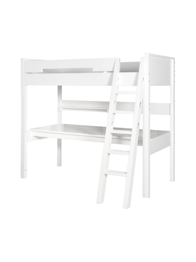Combiflex muokattava xl-korkea parvisänky pöytätasolla 90x200 cm, viistot portaat, valkoinen