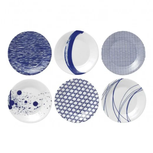 Royal Doulton Pacific lautanen sininen, 6 osaa 23 cm