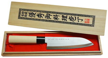 Houcho Santoku-kokinveitsi balsapuulaatikossa 17 cm