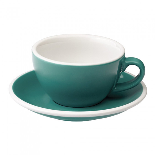 Cappuccino kuppi ja lautanen Loveramics Egg Teal, 200 ml