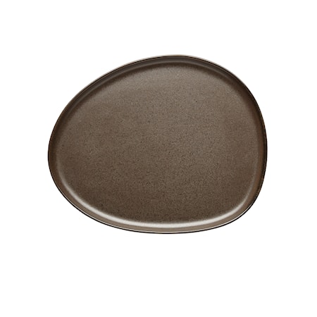 Raw Organic Lautanen 24x21 cm Metallic Ruskea