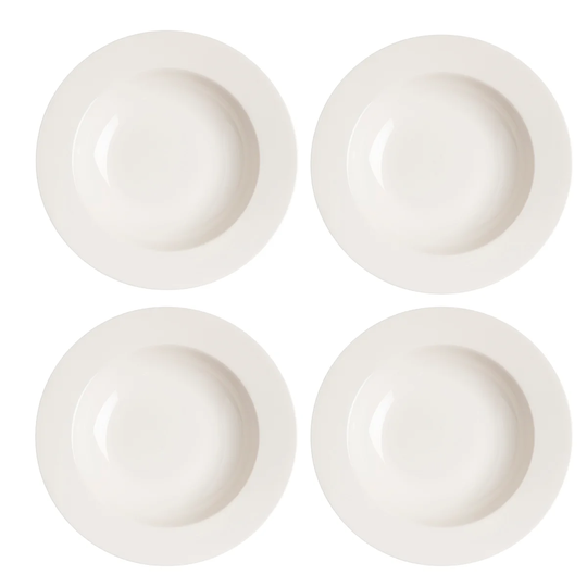 Scandi Living Kalk-lautanen, syvä, 23 cm 4-pack valkoinen