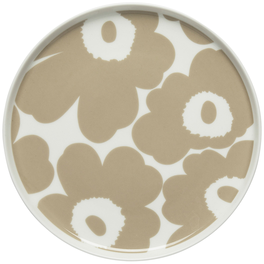 Marimekko Unikko-lautanen, 20 cm, valkoinen/beige