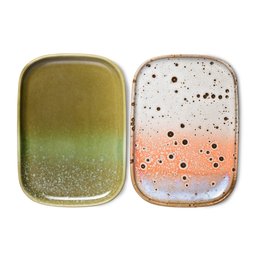 HKliving 70's tarjotin pieni 2-pakkaus Asteroids/Grass