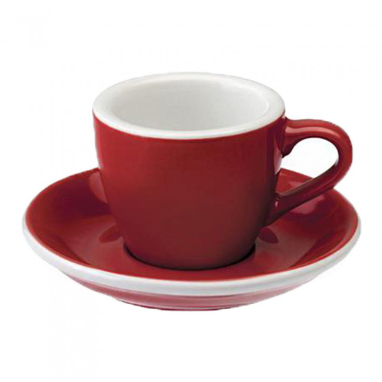 Espresso kuppi ja lautanen Loveramics Egg Red, 80 ml