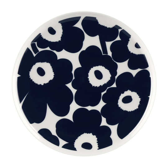 Marimekko Unikko lautanen Ø 25 cm Valkoinen-tummansininen